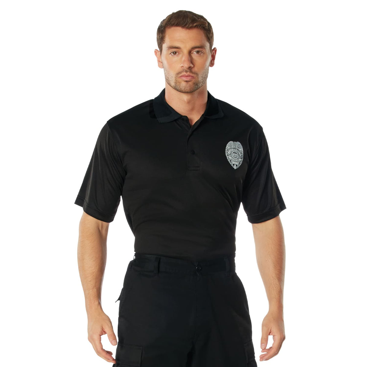 Security Moisture Wicking Polo Shirt with Badge