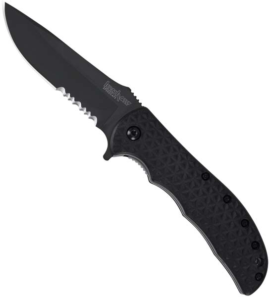 Kershaw Volt II Partially Serrated Black Knife - 3650CKTST