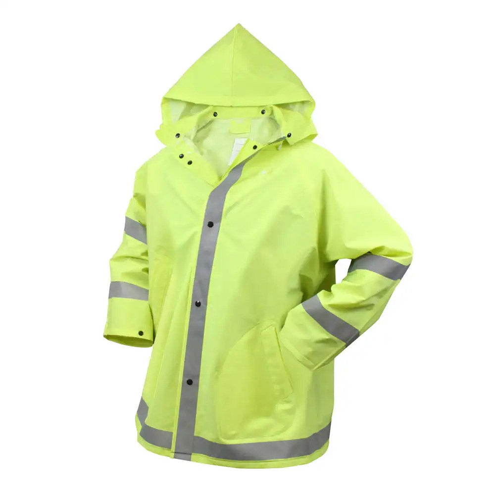 Safety Green High Visibility Reflective Rain Jacket