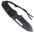 Basic Issue Black Paracord Survival Knife with Fire Starter