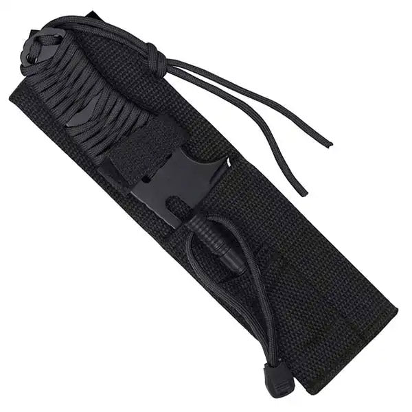 Basic Issue Black Paracord Survival Knife with Fire Starter