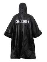 Black Security Rain Poncho