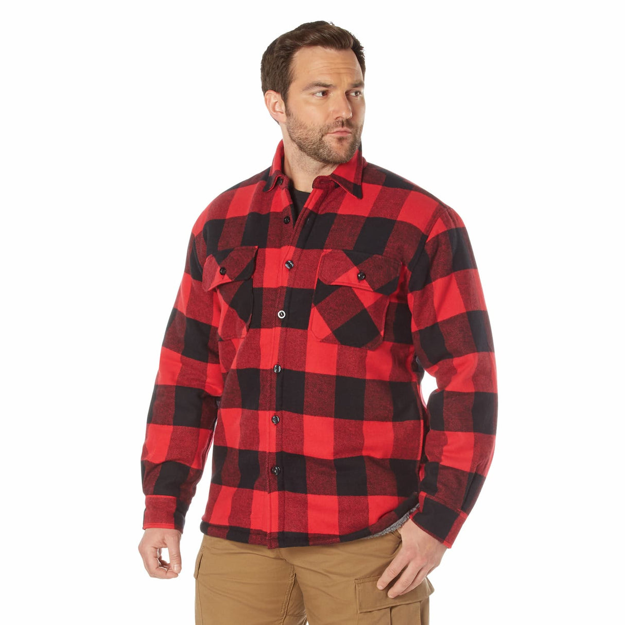 Extra Heavyweight Sherpa-Lined Plaid Flannel Shirt