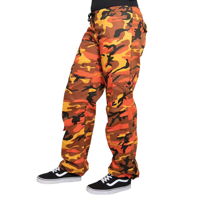 Women's Orange Camouflage Paratrooper Pants