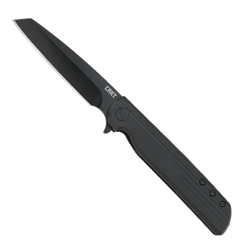 CRKT LCK+ Tanto Blackout 3.24-Inch Assisted Opening Folding Knife