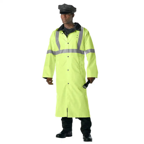 Deluxe High-Visibility Green Reversible Rain Parka