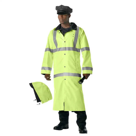 Hi-Viz Reversible Long Police Rain Coat