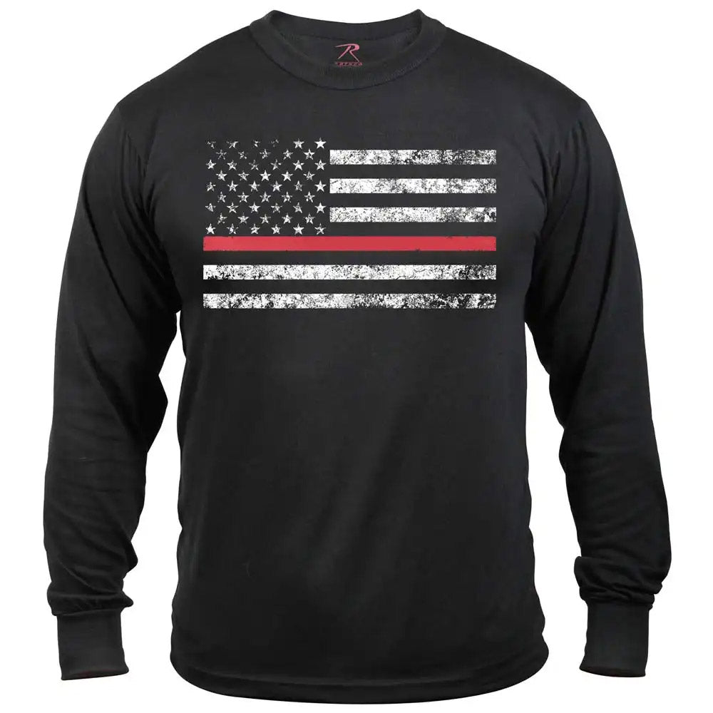 Thin Red Line Flag Long Sleeve T-Shirt