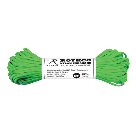 USA Made Nylon Safety Green Paracord - 100 Foot