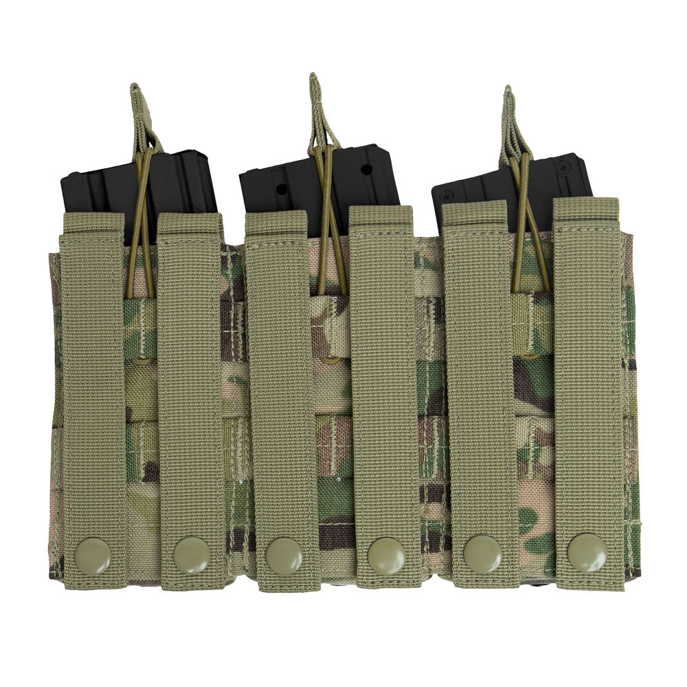 Multicam MOLLE Open Top Triple Mag Pouch for M16-AR15