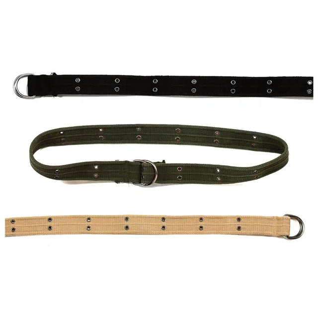 Army Style D-Ring Grommet Fashion Belt