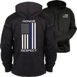 Honor and Respect Thin Blue Line Concealed Carry Hooded Sweatshirt