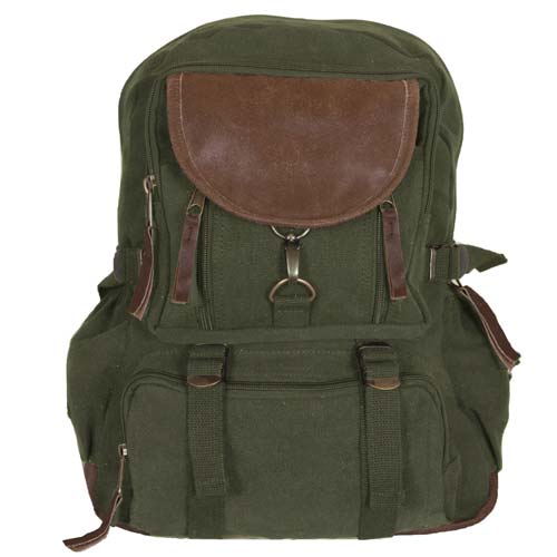 Vintage Parisian City Daypack - Olive Drab