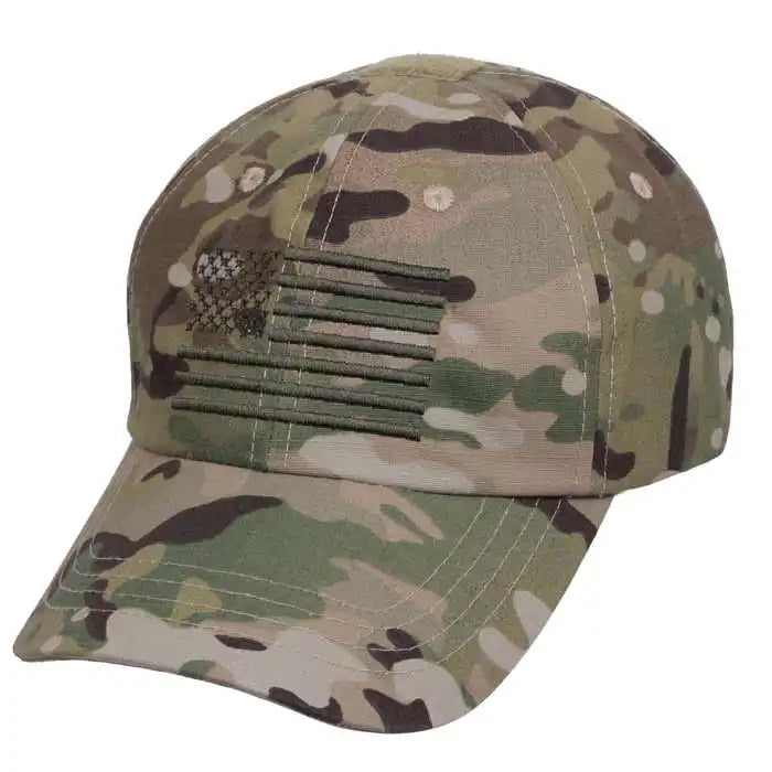 Multicam Operator Tactical Hat with Embroidered Flag