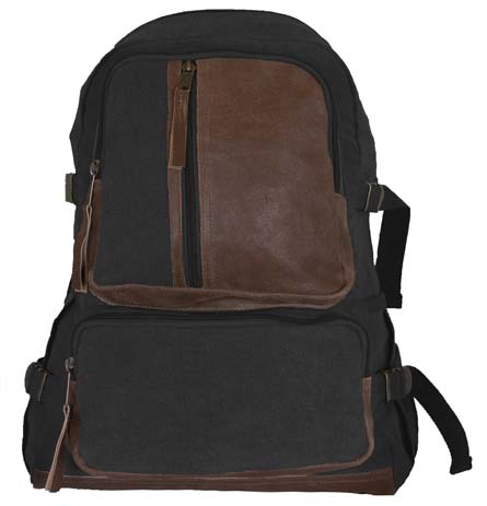 Vintage Airman's Canvas Backpack - Black