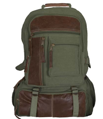 Vintage Cantabrian Excursion Canvas Backpack - Olive Drab