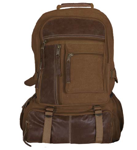 Vintage Cantabrian Excursion Canvas Backpack - Brown