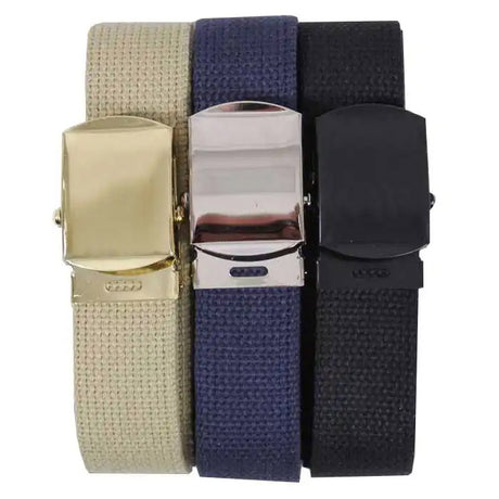 54-Inch Military Web Belts - 3-Pack