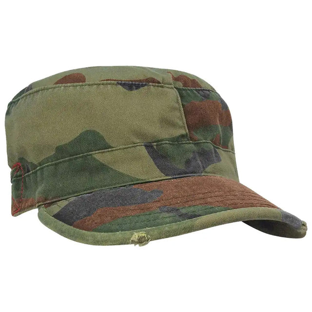 Vintage Woodland Camo Military Patrol Cap