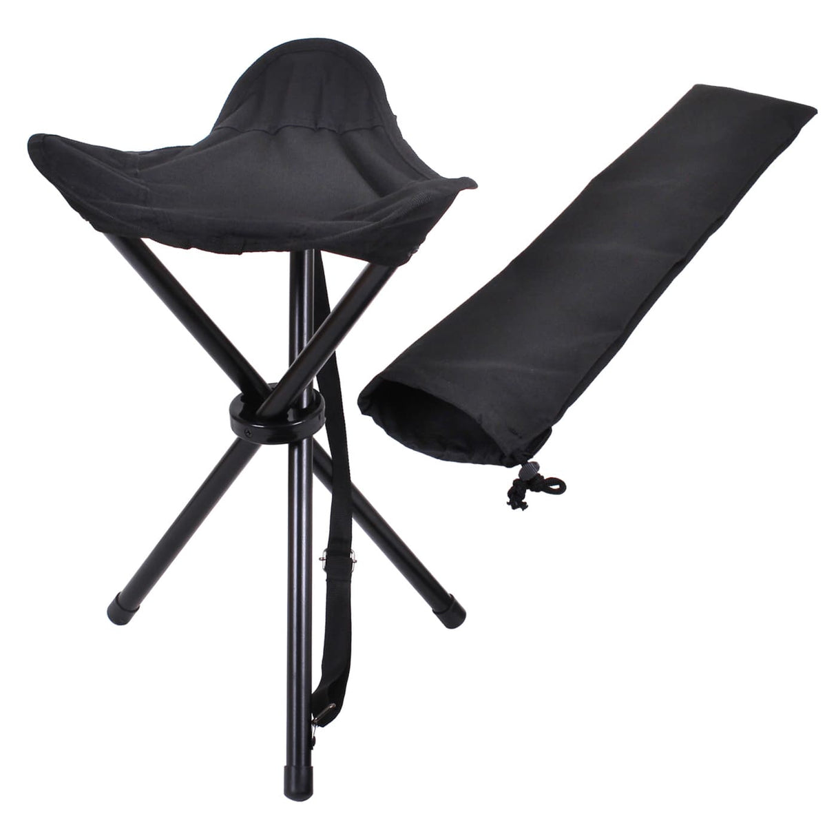 Compact Collapsible Camp Stool With Carry Bag