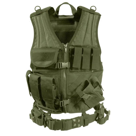 Olive Drab Cross Draw Military Vest