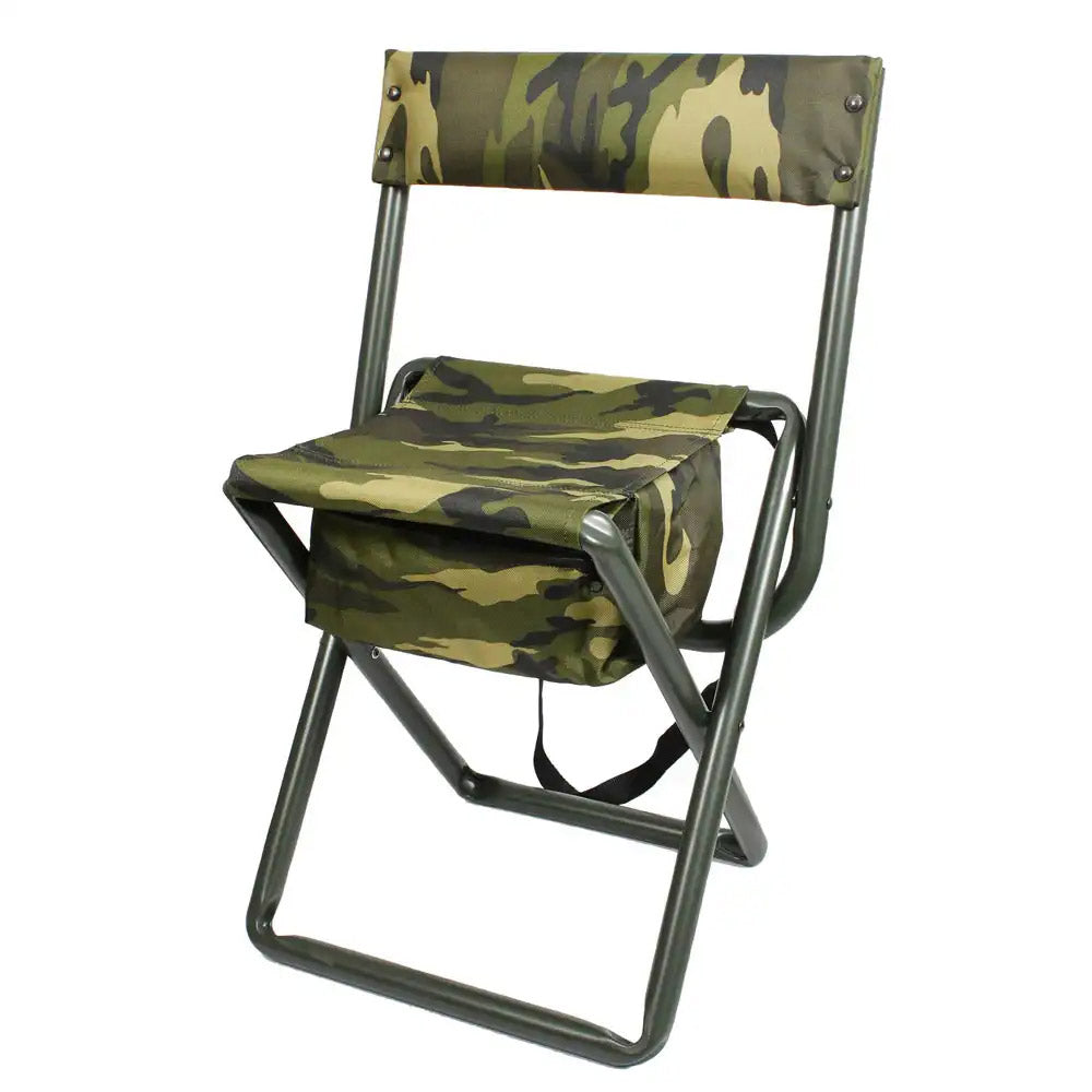 Deluxe Folding Camp Chair with Pouch and Back Support