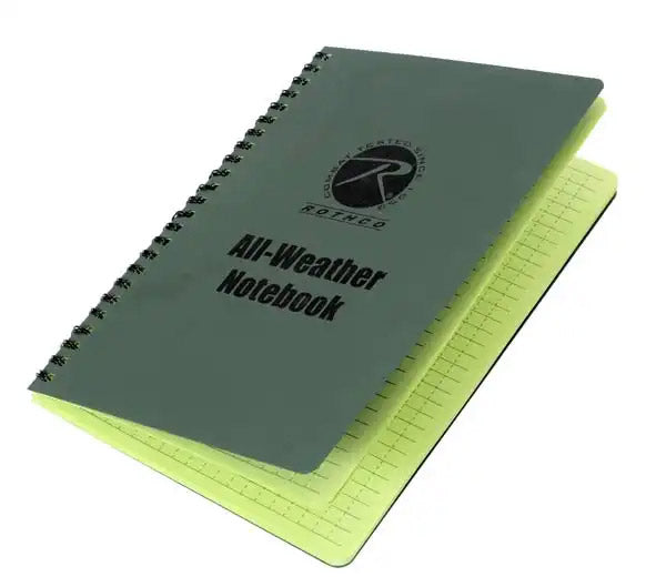 All Weather 6 x 8 inch Waterproof Spiral Notebook - Green