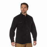 Heavyweight Solid Flannel Button Down Shirt
