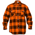 Heavyweight Orange and Black Buffalo Plaid Flannel Shirt