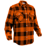 Heavyweight Orange and Black Buffalo Plaid Flannel Shirt