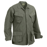 Vintage Vietnam Era Olive Drab Military Fatigue Shirt