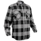 Heavyweight Gray Buffalo Plaid Flannel Shirt