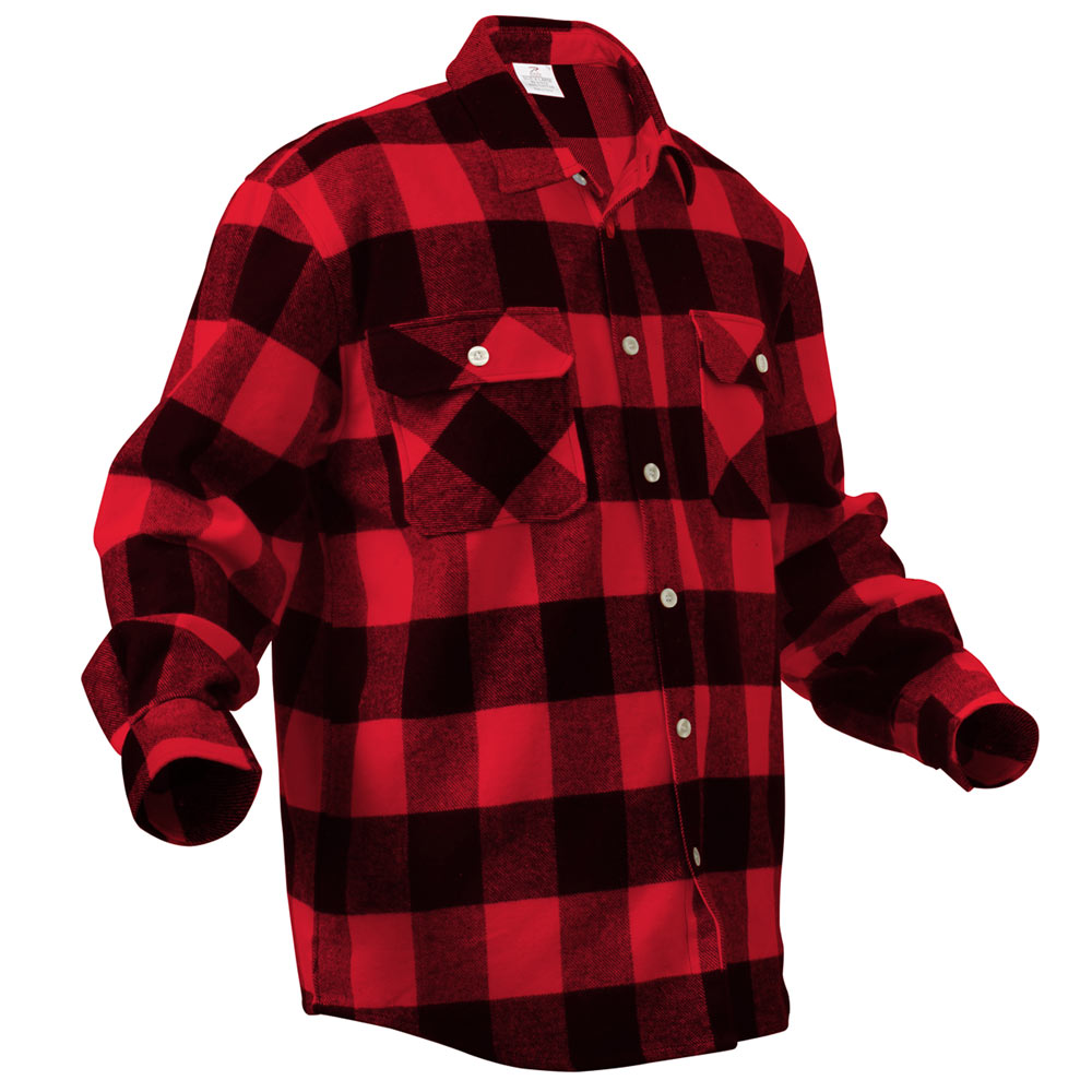 Red Heavyweight Buffalo Plaid Flannel Shirt