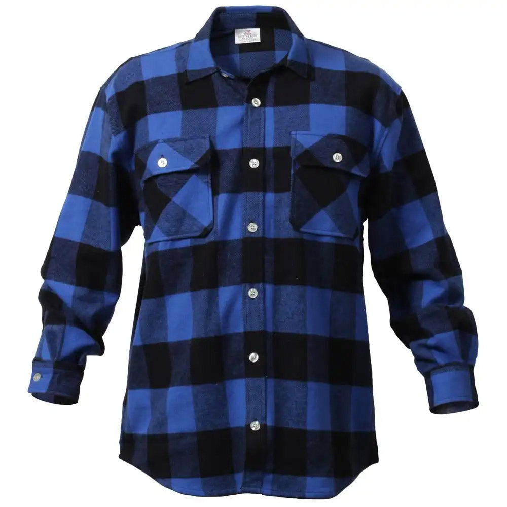 Heavyweight Blue Buffalo Plaid Flannel Shirt