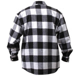 Heavyweight White and Black Buffalo Plaid Flannel Shirt