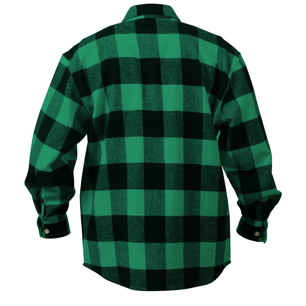 Heavyweight Green Buffalo Plaid Flannel Shirt