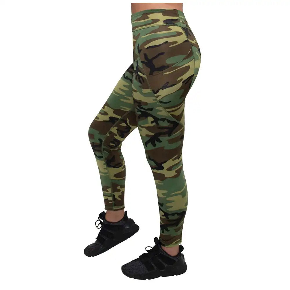 Womens Camouflage Performance Leggings with Pockets