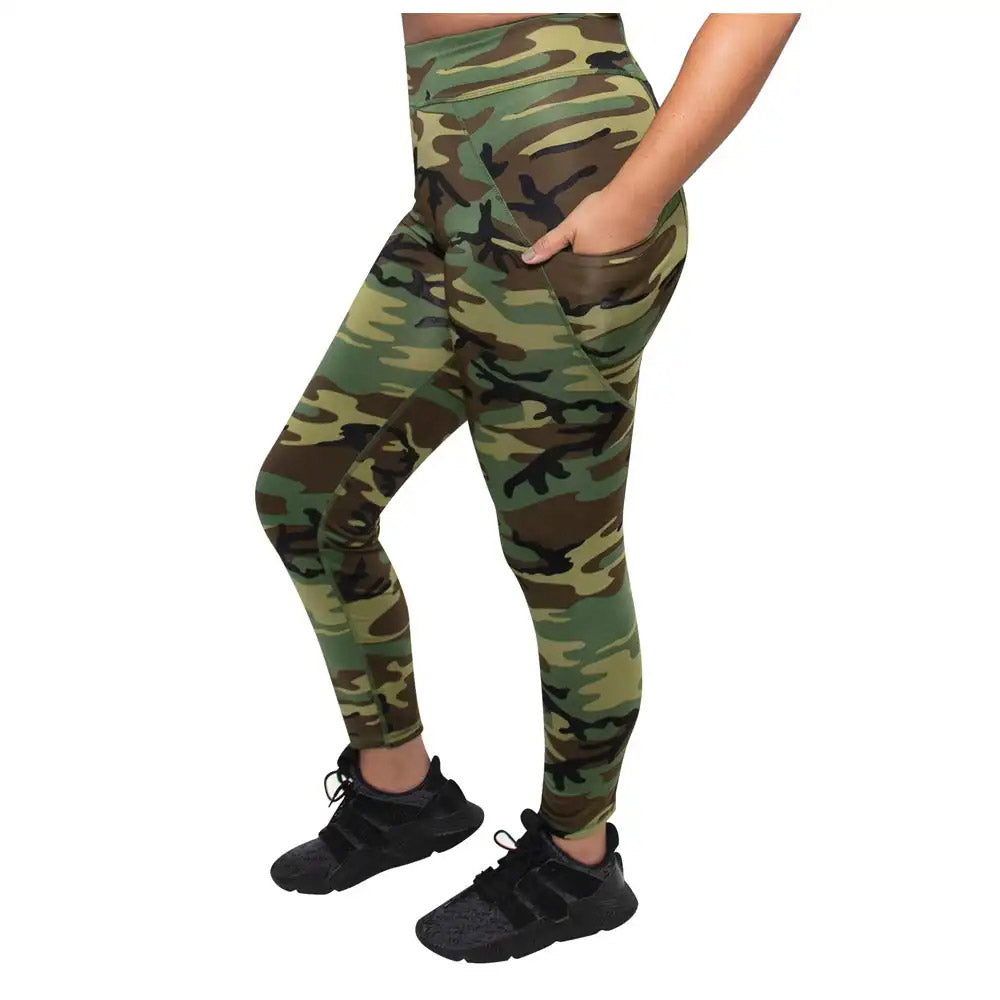 Womens Camouflage Performance Leggings with Pockets