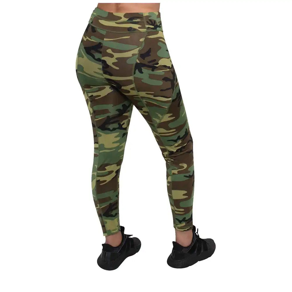 Womens Camouflage Performance Leggings with Pockets