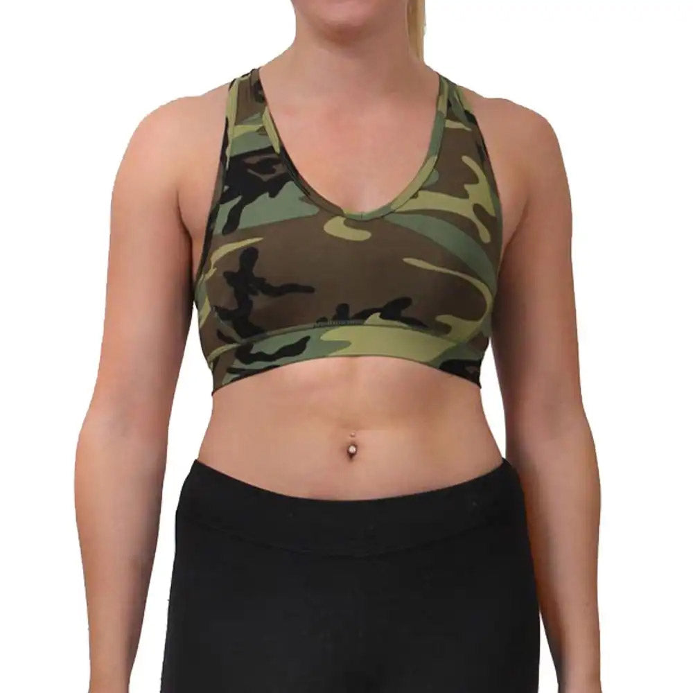 Traditional Green Camo Sports Bra