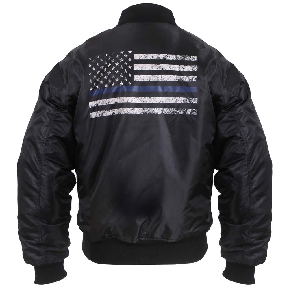 Men's Thin Blue Line Flag Police MA-1 Flight Jacket