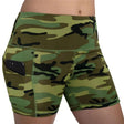 Womens Camouflage Performance Stretch Shorts with Pockets