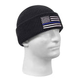 Thin Blue Line Flag Deluxe Embroidered Watch Cap