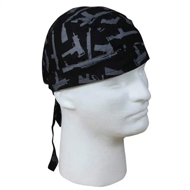 Black and Silver Gun Print Headwrap