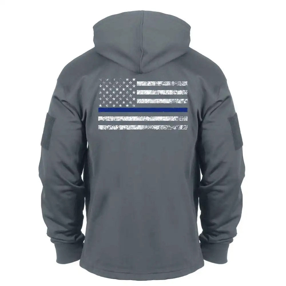 Thin Blue Line Flag Concealed Carry Hooded Sweatshirt