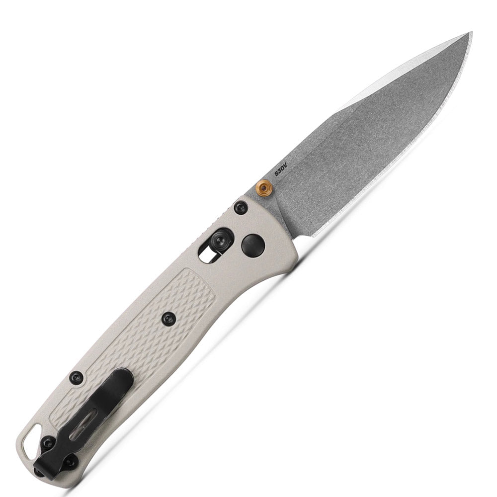 Benchmade 535 Bugout AXIS Folding Knife 3.24 inch with S30V Satin Plain Blade and Tan Grivory Handle