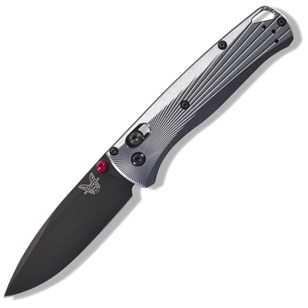 Benchmade 535BK-4 Bugout AXIS Folding Knife with 3.24-inch Black Plain Edge with Grey Aluminum Handle