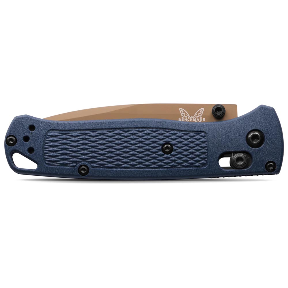 Benchmade 535FE-05 Bugout AXIS Folding Knife 3.24 inch with S30V Dark Earth Cerakote Plain Blade and Crater Blue Grivory Handle