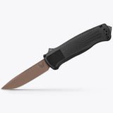 Benchmade 5371FE Shootout OTF AUTO Knife with 3.51 inch Flat Earth Drop Point Blade and Black Handle