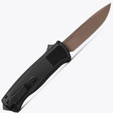 Benchmade 5371FE Shootout OTF AUTO Knife with 3.51 inch Flat Earth Drop Point Blade and Black Handle